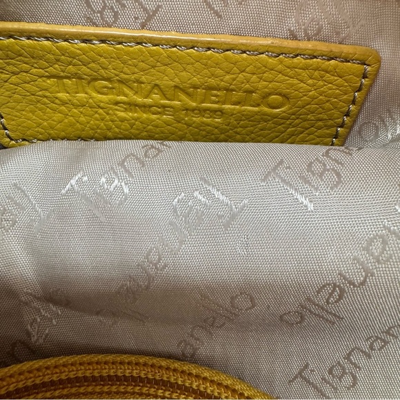 Tignanello Yellow Genuine Leather shoulder Handbag - Picture 9 of 14